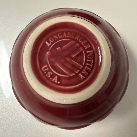 Longaberger Red Pottery Bowl - Picture 2 of 4